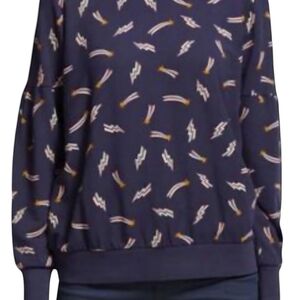BODEN RENEE PUFF SLEEVE LIGHTNING BOLT ROUND NECK LONG SLEEVE SWEATSHIRT